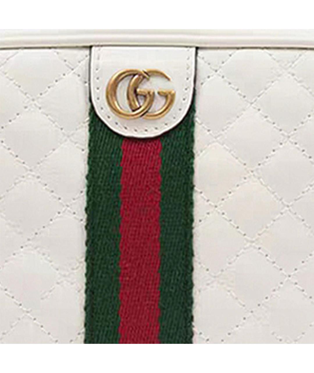 GUCCI Белая кожаная сумка через плечо, фото 4