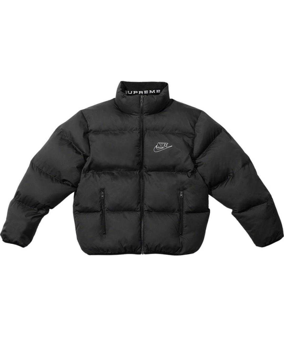 SUPREME Черный пуховик, фото 1
