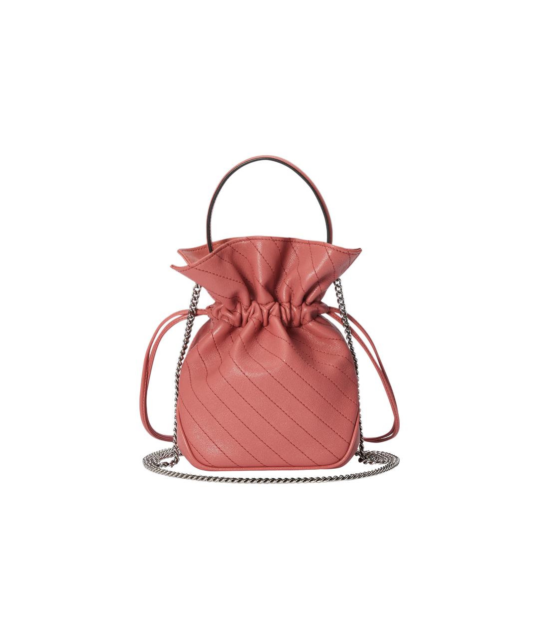 GUCCI Коралловая кожаная сумка с короткими ручками, фото 3