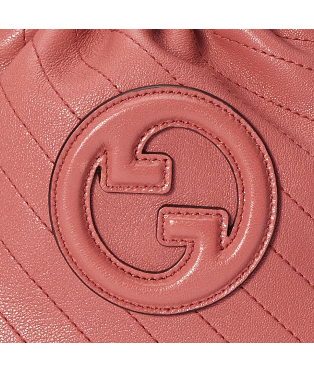 GUCCI Коралловая кожаная сумка с короткими ручками, фото 8