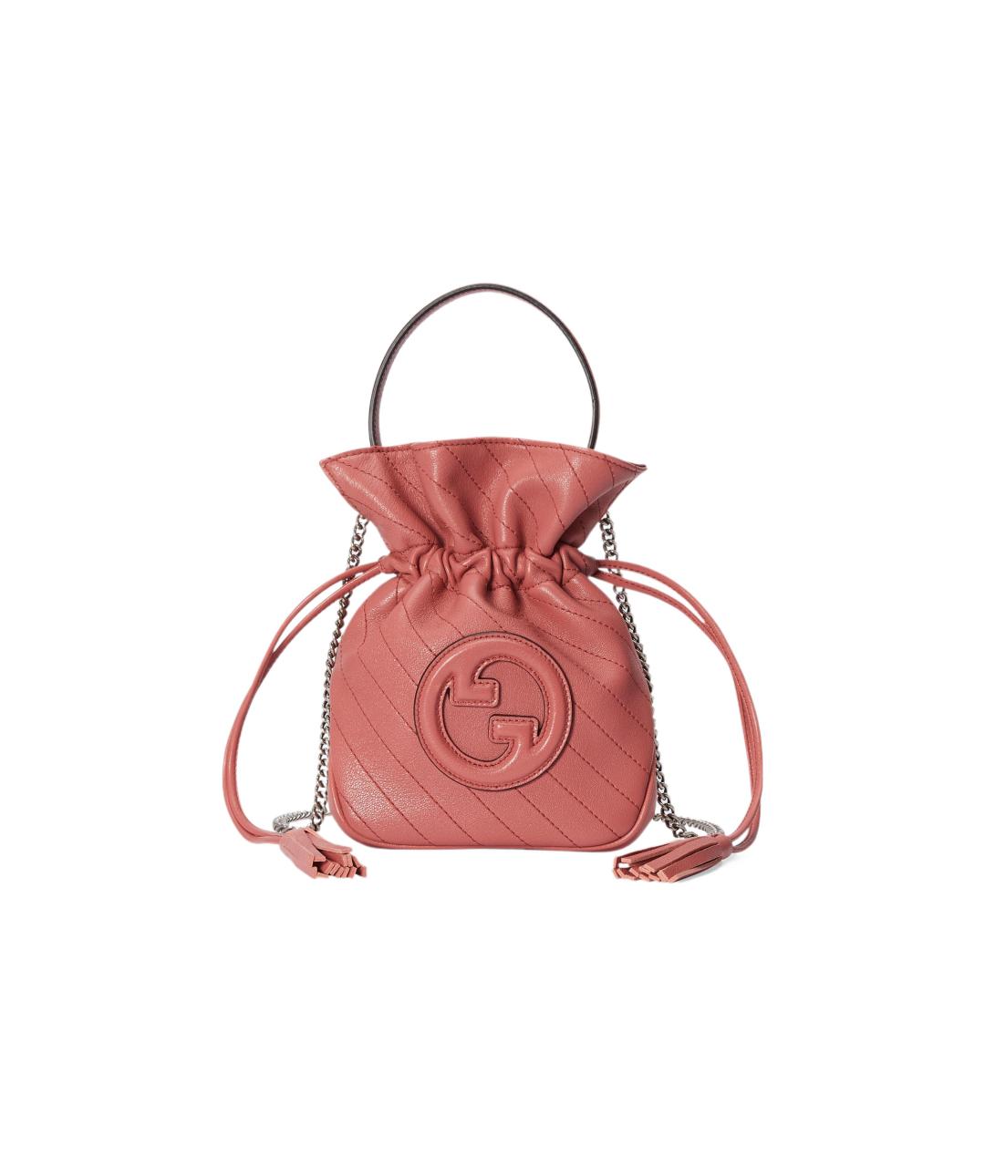GUCCI Коралловая кожаная сумка с короткими ручками, фото 1
