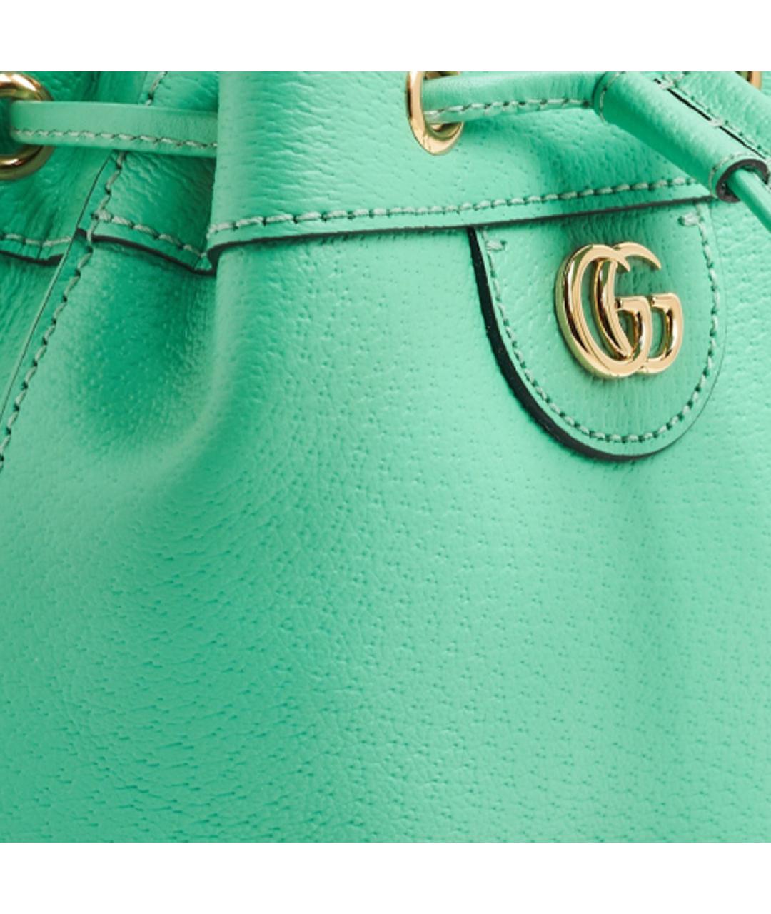 GUCCI Салатовая кожаная сумка через плечо, фото 4