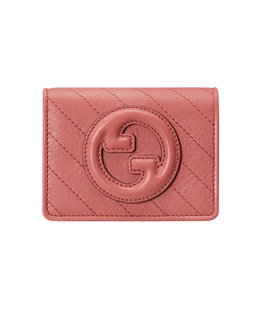 GUCCI Розовый кожаный кардхолдер, фото 1