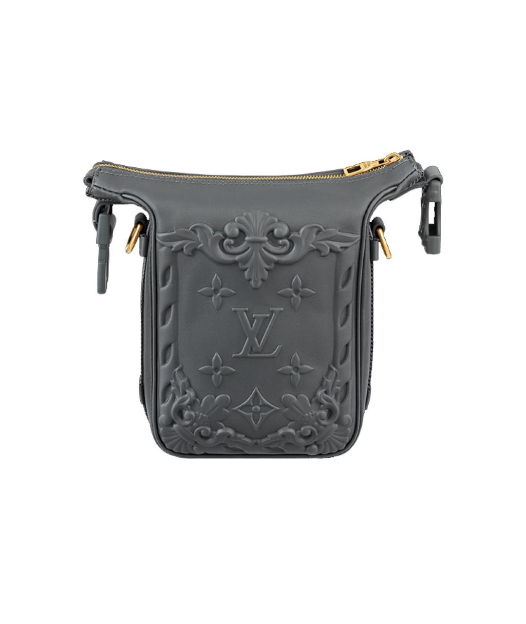 LOUIS VUITTON Серая барсетка, фото 3