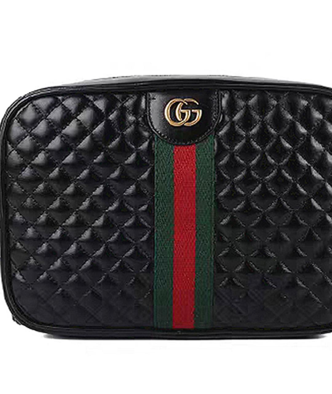 GUCCI Черная кожаная сумка через плечо, фото 5