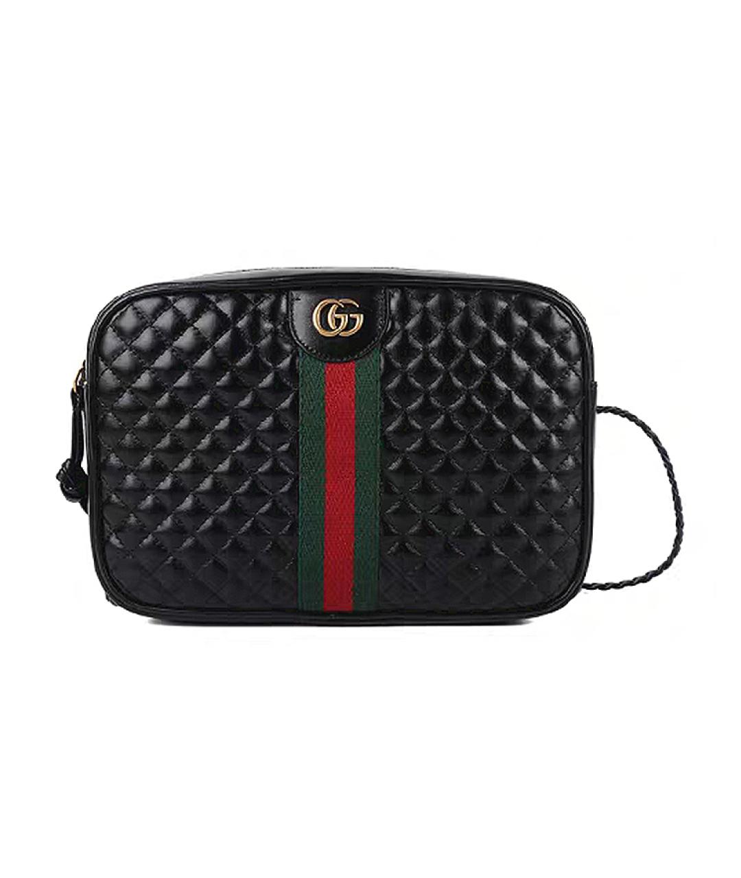 GUCCI Черная кожаная сумка через плечо, фото 1