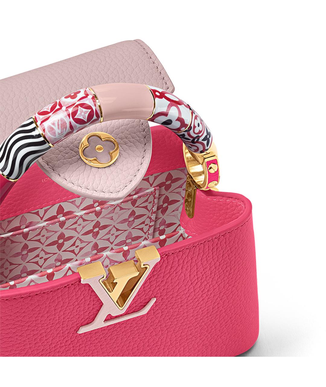 LOUIS VUITTON Розовая кожаная сумка с короткими ручками, фото 5
