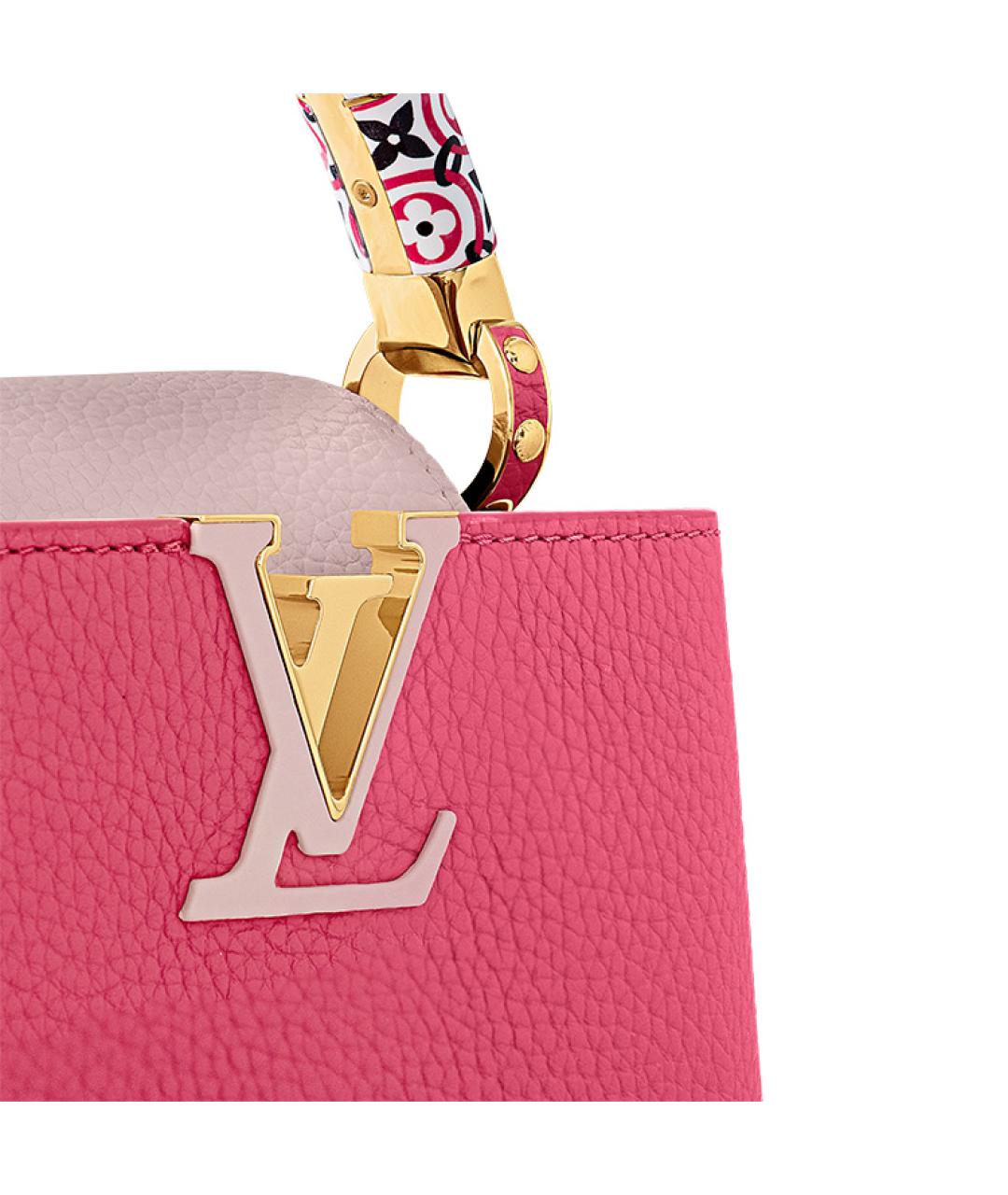 LOUIS VUITTON Розовая кожаная сумка с короткими ручками, фото 4