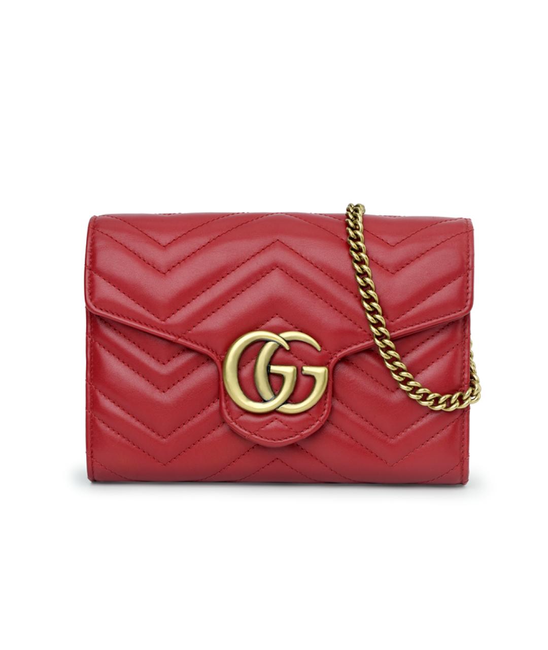 GUCCI Красная кожаная сумка через плечо, фото 2