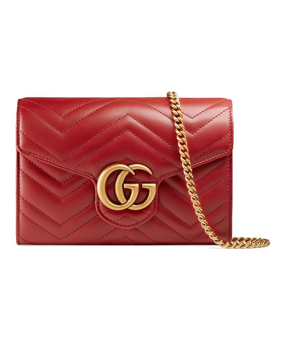 GUCCI Красная кожаная сумка через плечо, фото 1