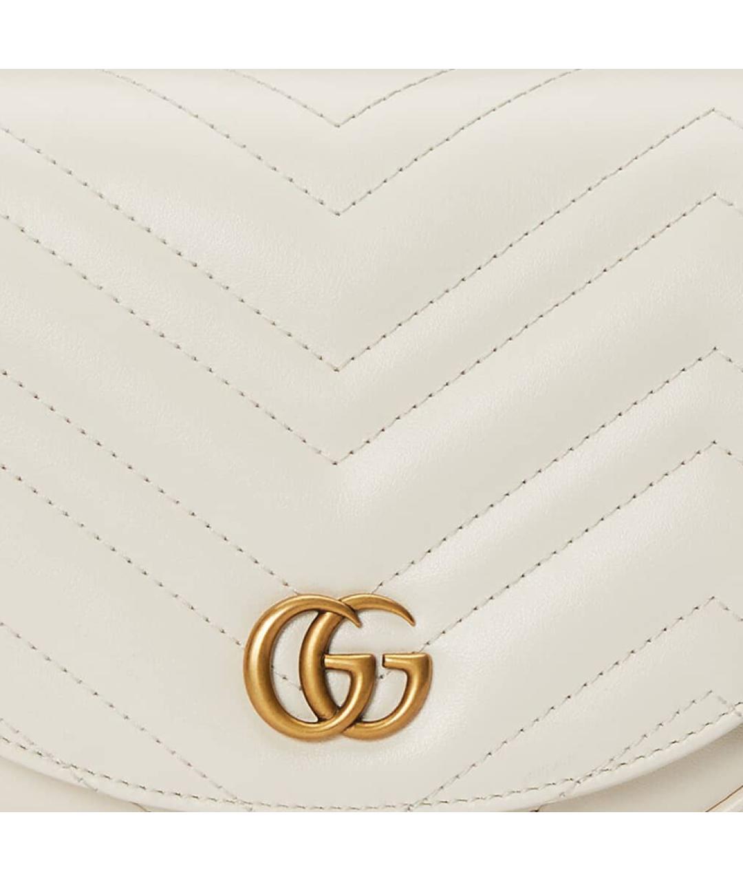GUCCI Белая кожаная сумка через плечо, фото 9