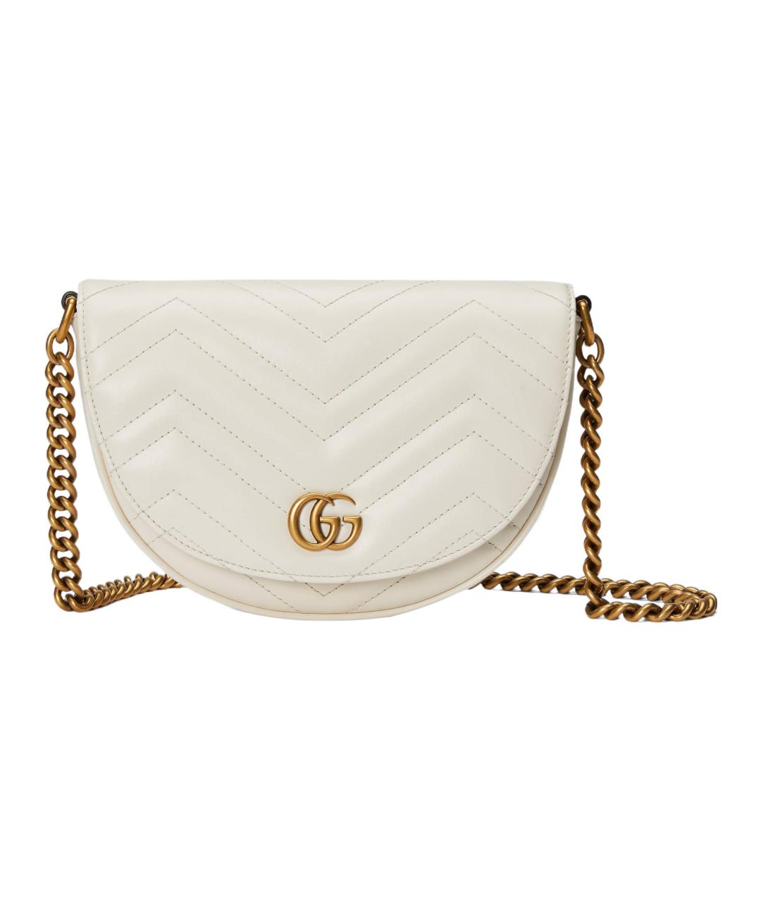 GUCCI Белая кожаная сумка через плечо, фото 1