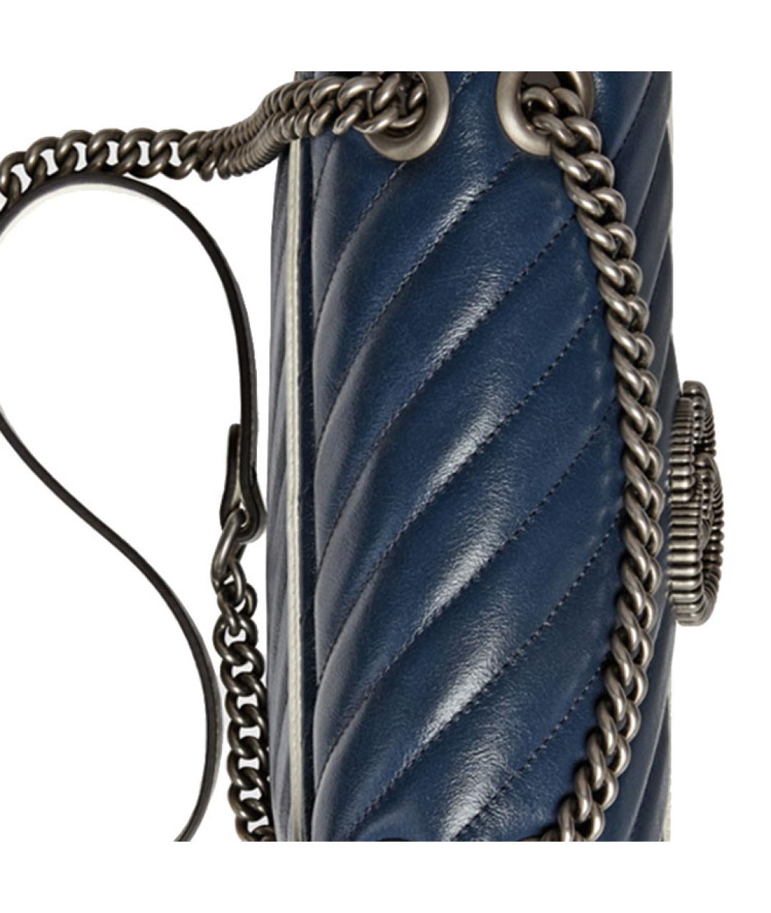GUCCI Темно-синяя кожаная сумка через плечо, фото 6