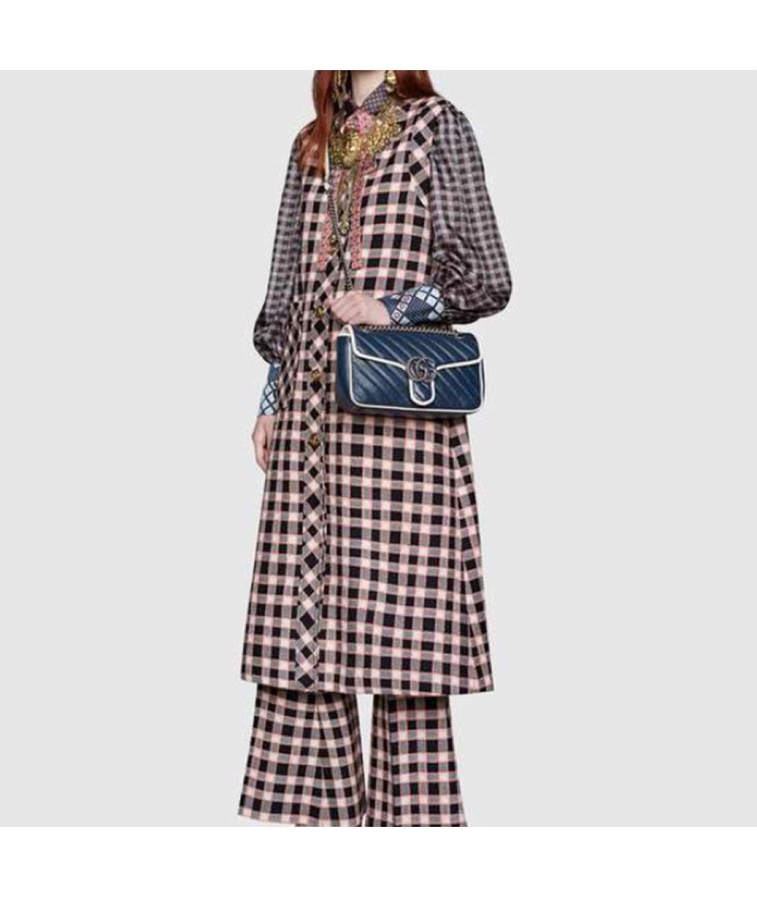 GUCCI Темно-синяя кожаная сумка через плечо, фото 8