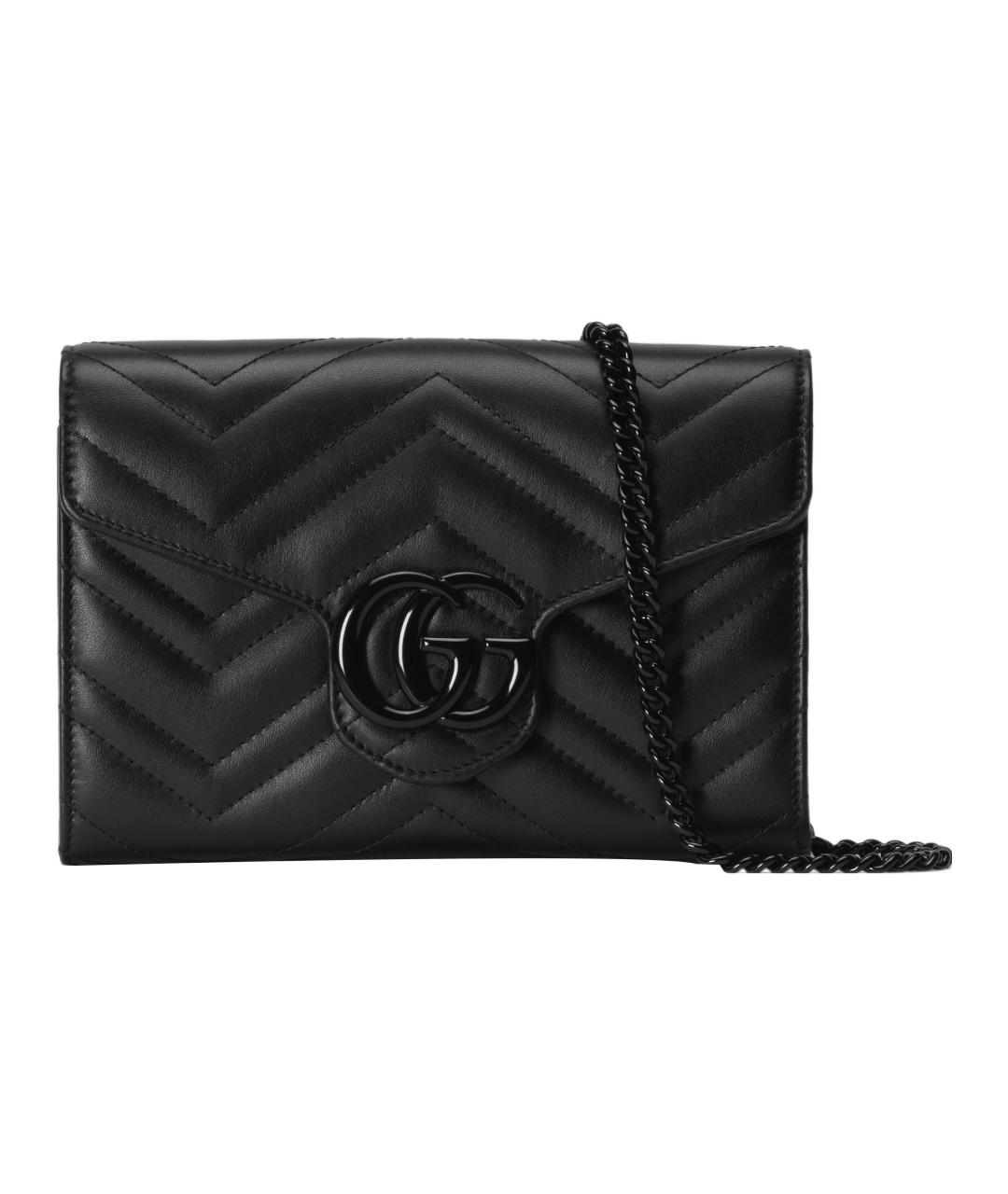 GUCCI Черная кожаная сумка через плечо, фото 1