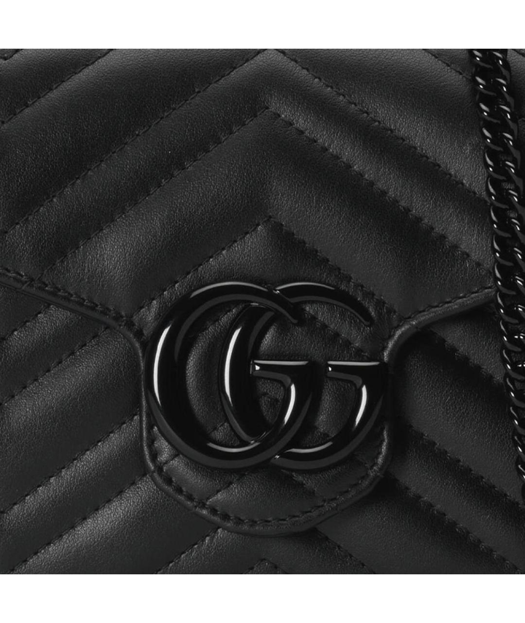 GUCCI Черная кожаная сумка через плечо, фото 9