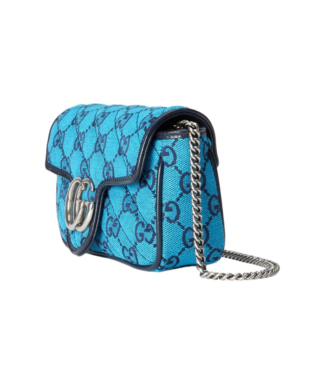GUCCI Голубая хлопковая сумка через плечо, фото 2