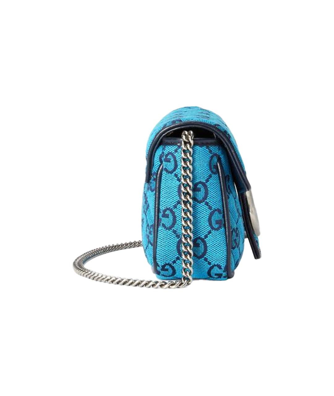 GUCCI Голубая хлопковая сумка через плечо, фото 3