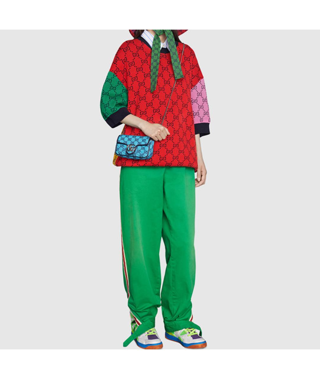 GUCCI Голубая хлопковая сумка через плечо, фото 9