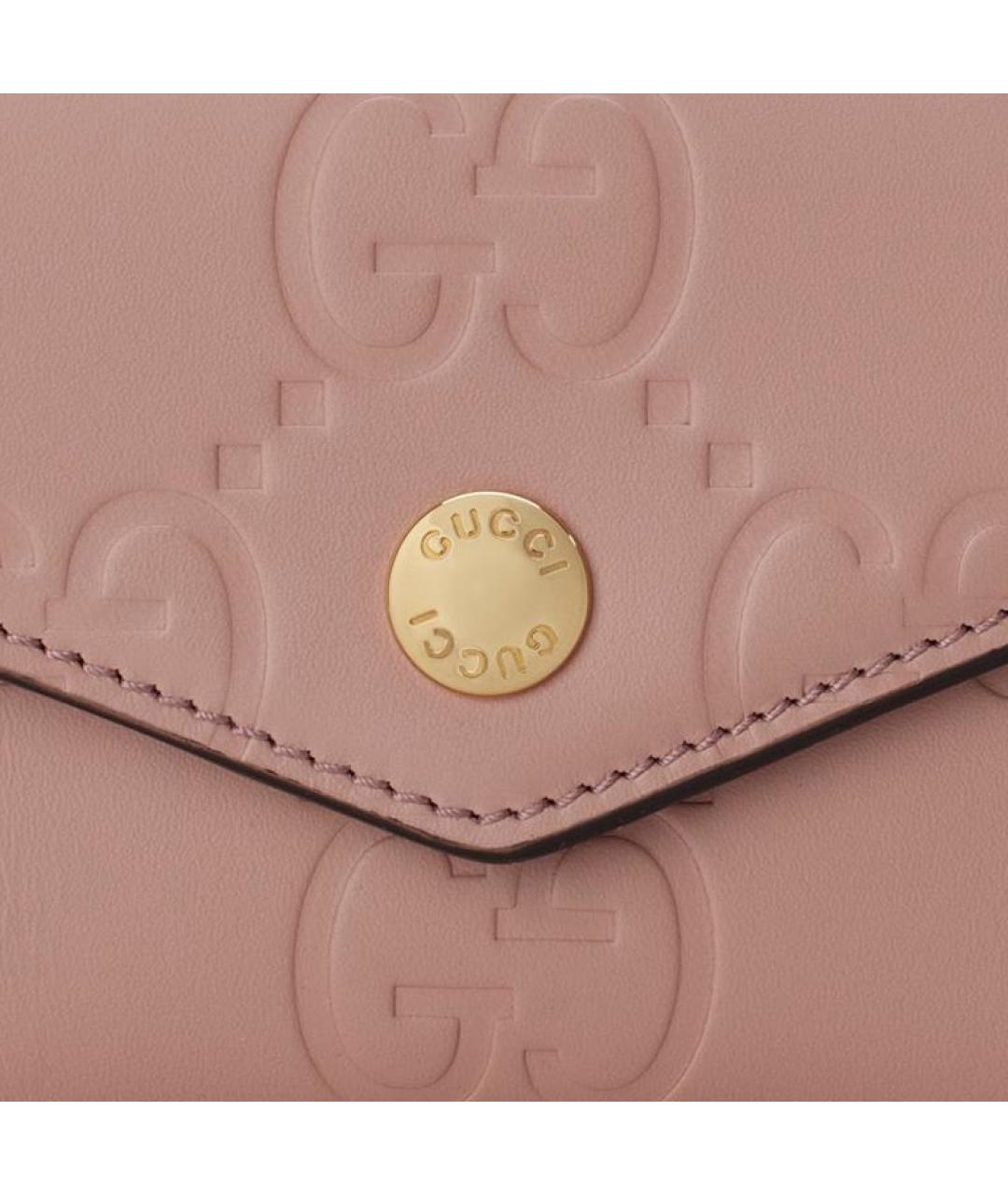 GUCCI Розовый кожаный кардхолдер, фото 5