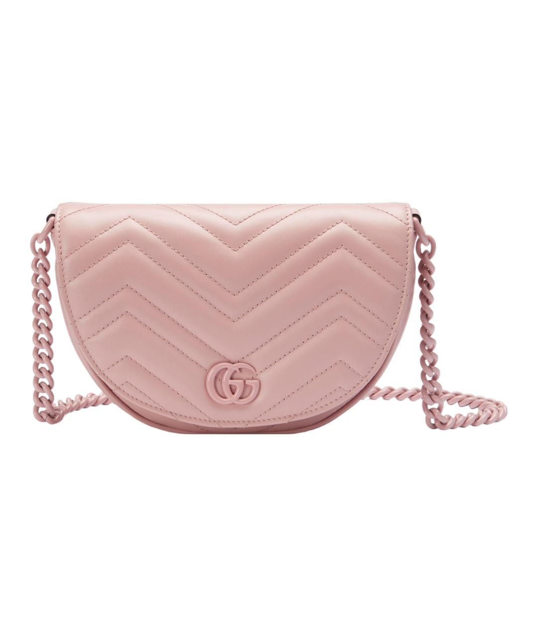 GUCCI Розовая кожаная сумка через плечо, фото 1