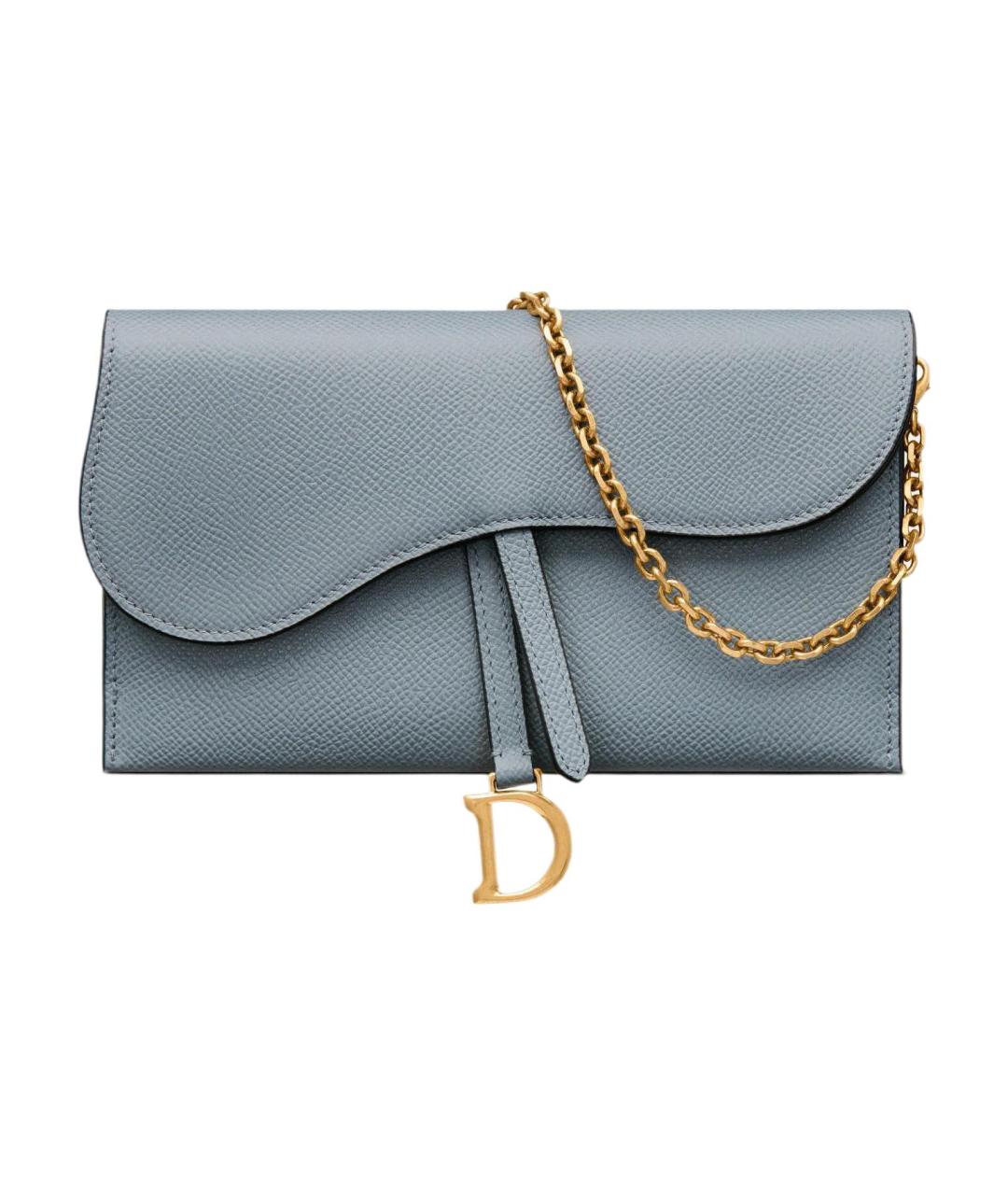 CHRISTIAN DIOR Голубая кожаная сумка через плечо, фото 1