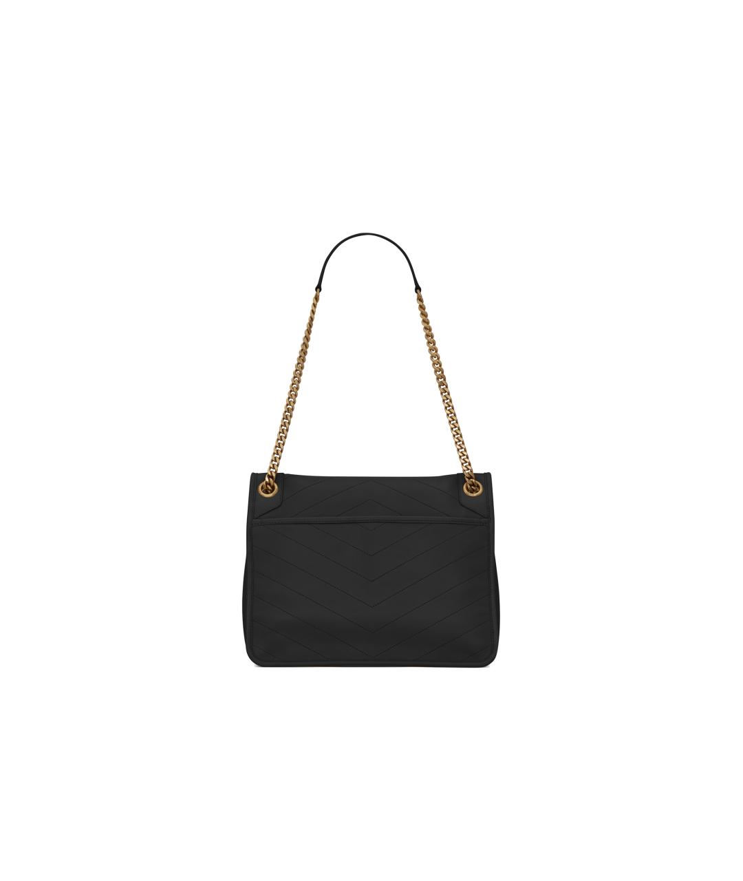 SAINT LAURENT Черная кожаная сумка через плечо, фото 2