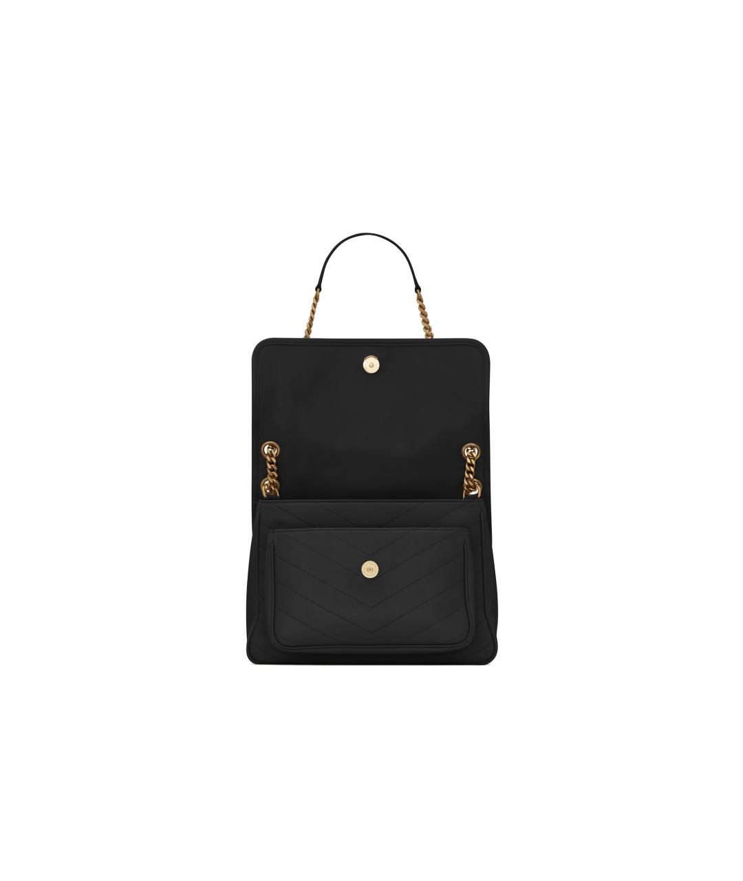 SAINT LAURENT Черная кожаная сумка через плечо, фото 4