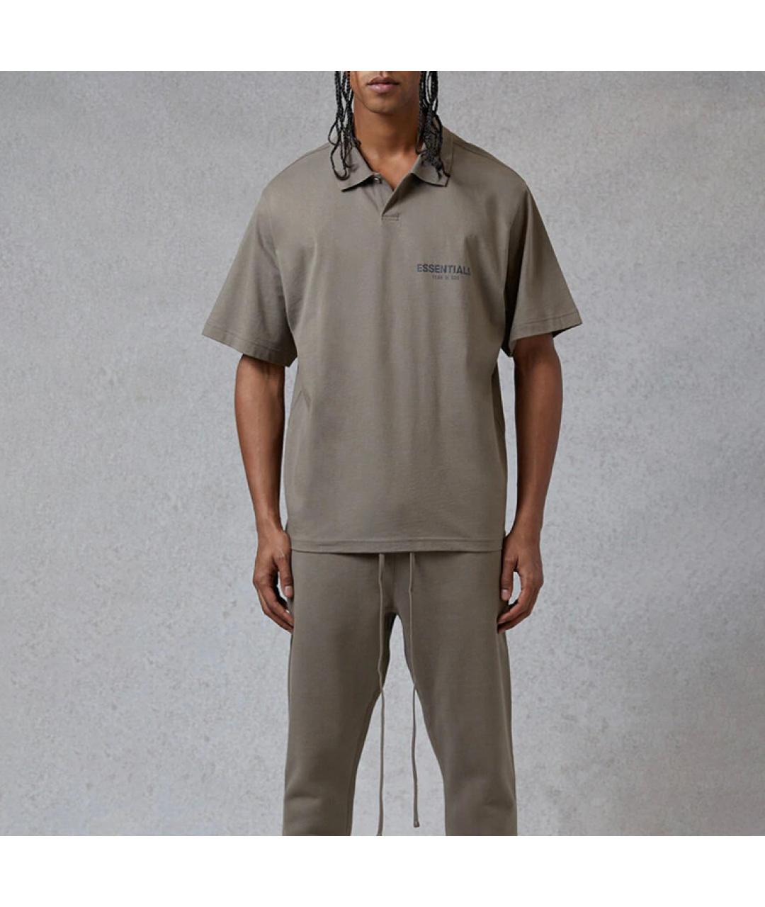 FEAR OF GOD ESSENTIALS Коричневая хлопковая футболка, фото 3