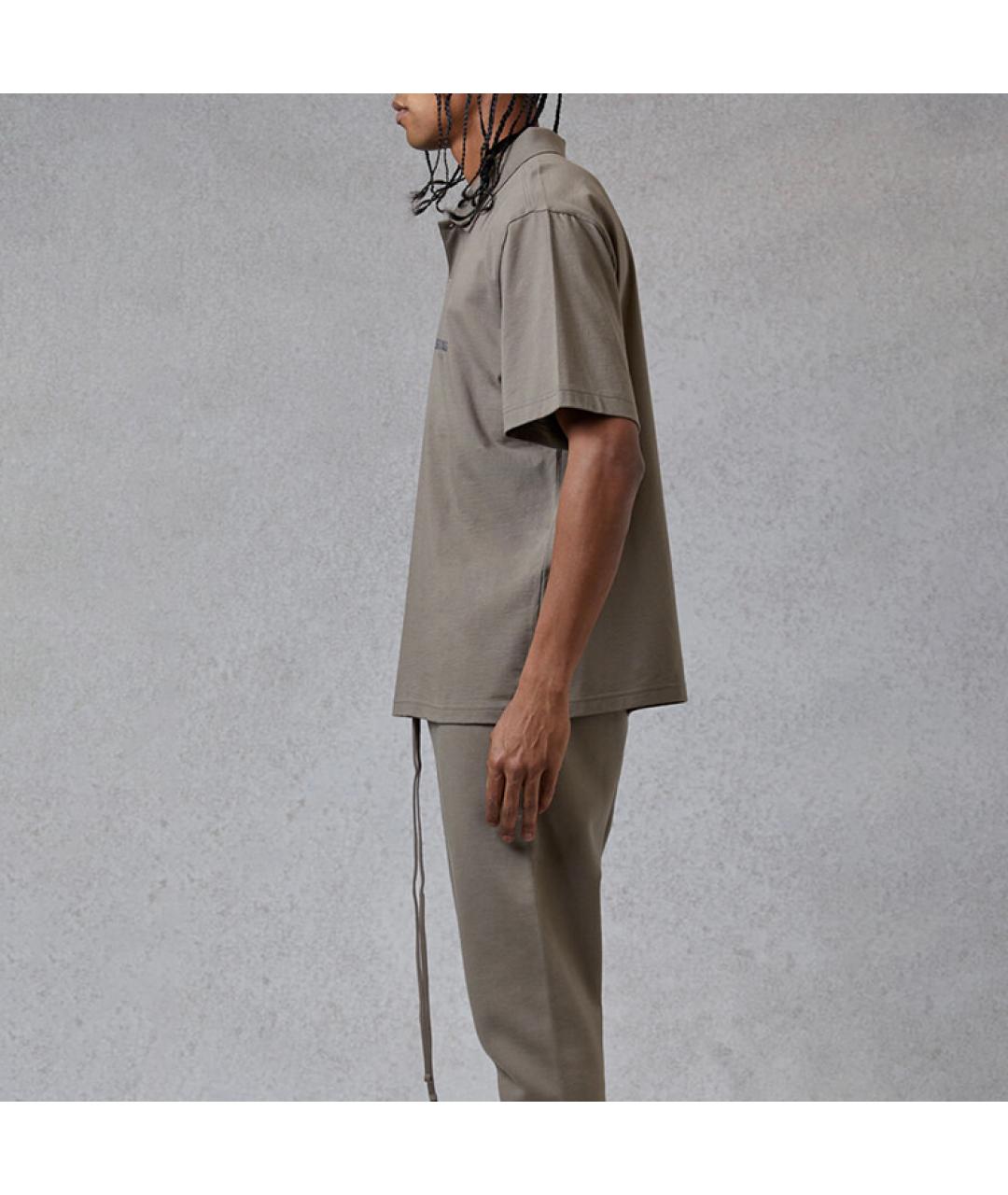 FEAR OF GOD ESSENTIALS Коричневая хлопковая футболка, фото 4