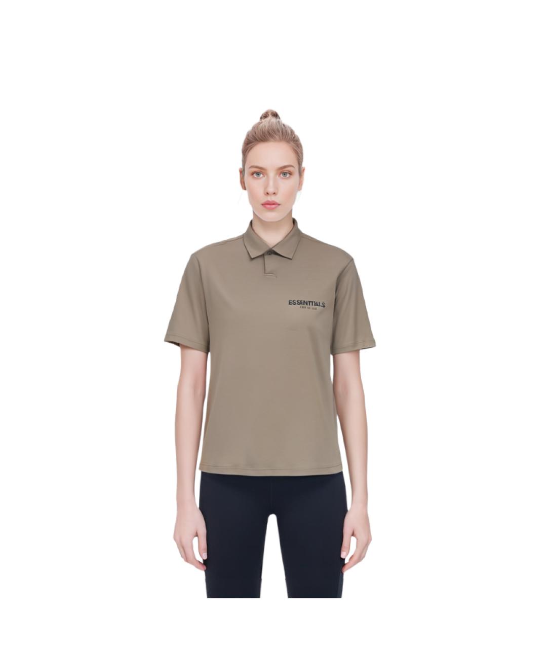 FEAR OF GOD ESSENTIALS Бежевая хлопковая футболка, фото 3