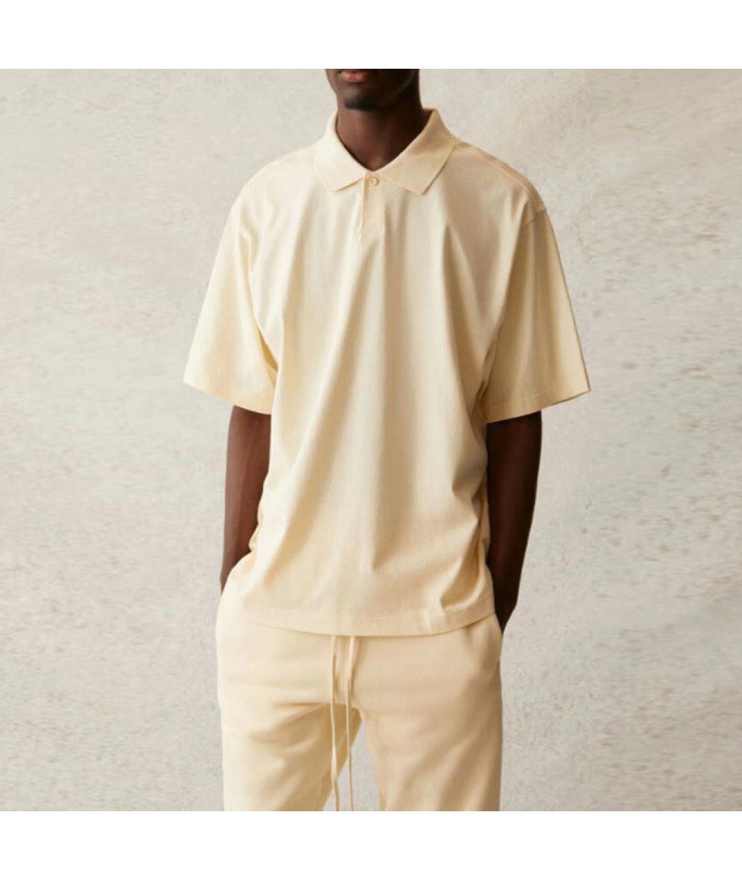FEAR OF GOD ESSENTIALS Бежевая хлопковая футболка, фото 3
