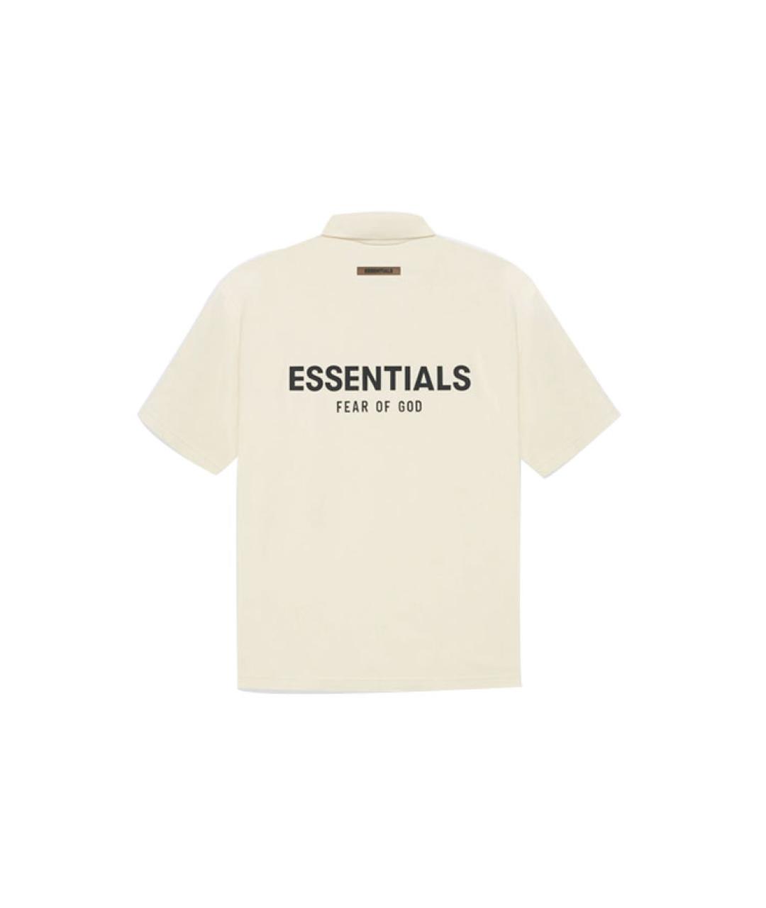 FEAR OF GOD ESSENTIALS Бежевая хлопковая футболка, фото 2