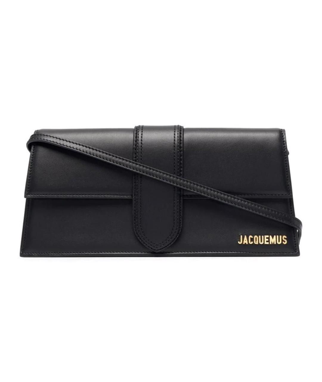 JACQUEMUS Черная кожаная сумка через плечо, фото 1