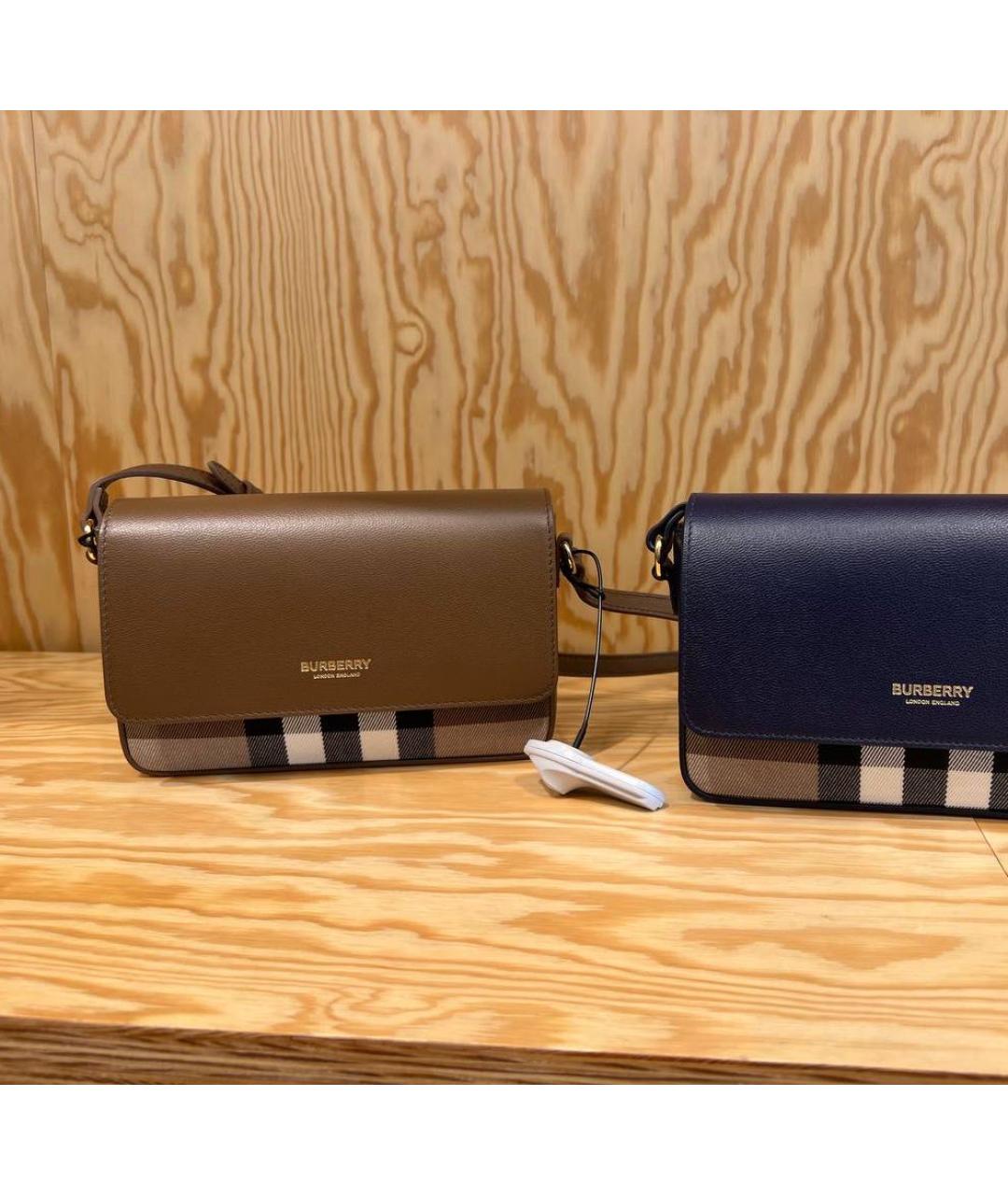 BURBERRY Коричневая кожаная сумка через плечо, фото 4