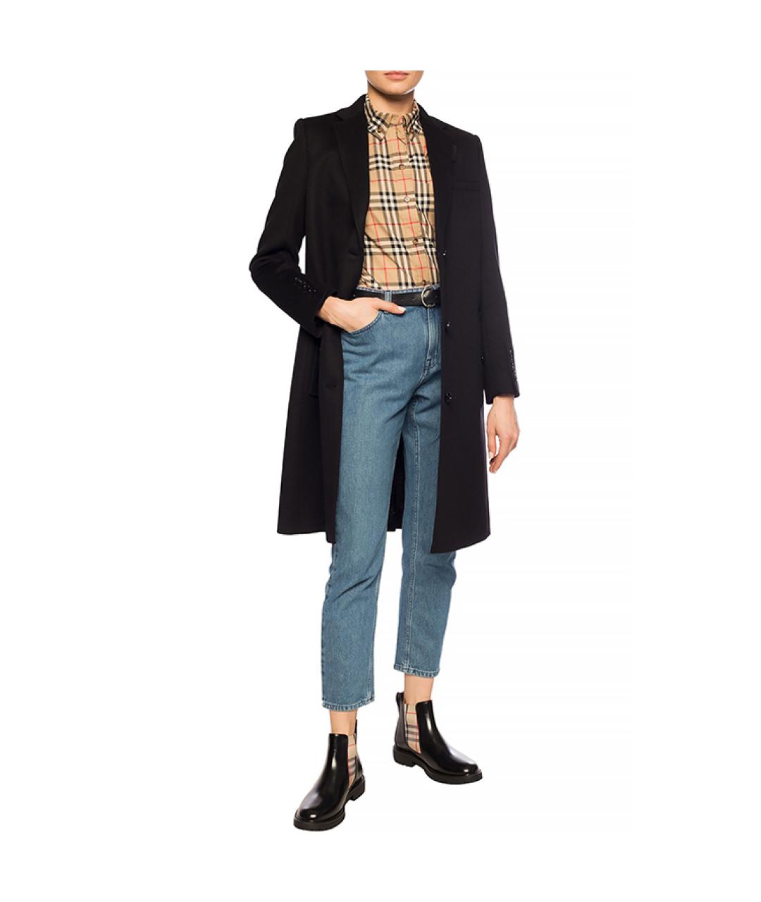 BURBERRY Черное шерстяное пальто, фото 2