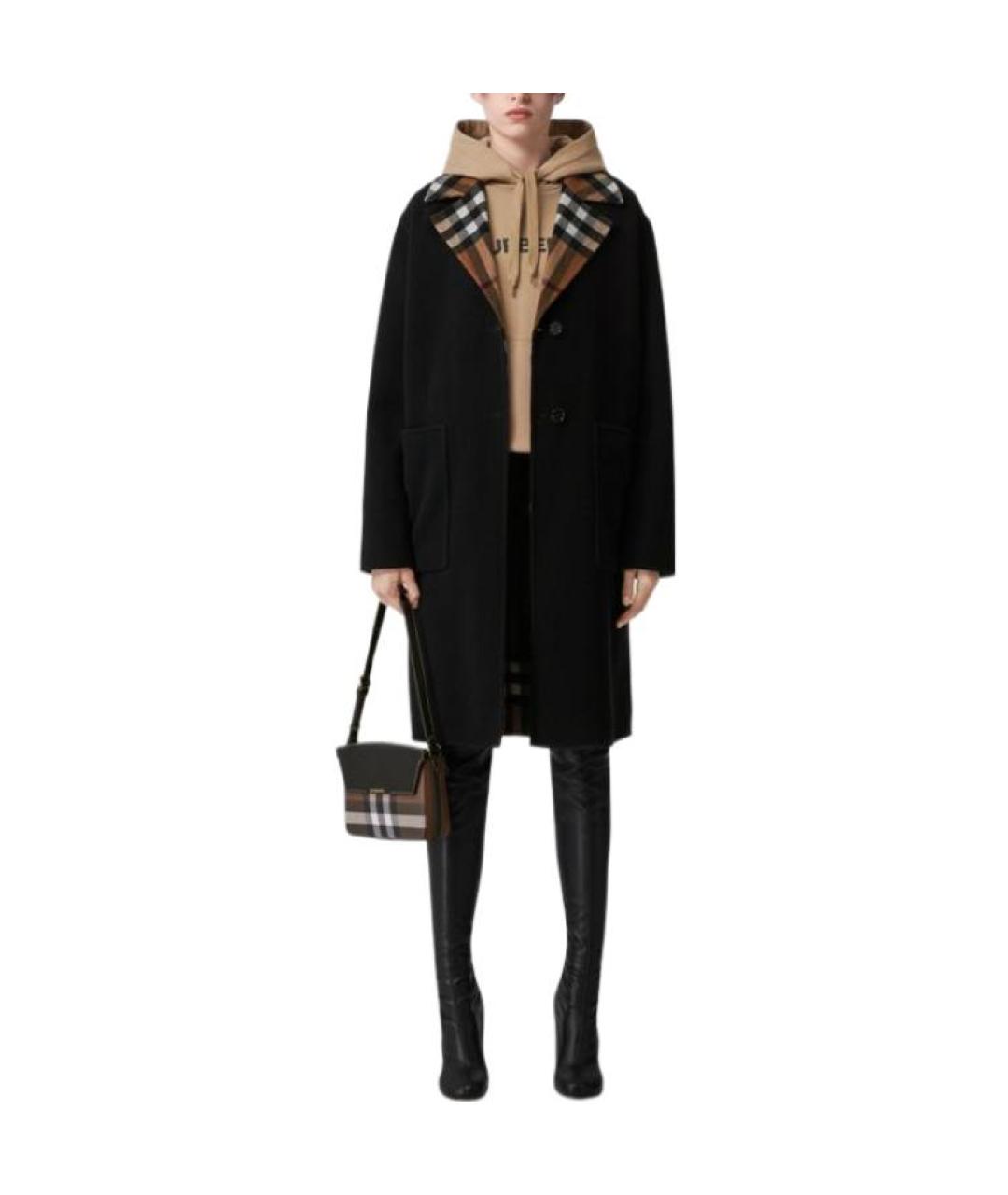 BURBERRY Черное пальто, фото 2