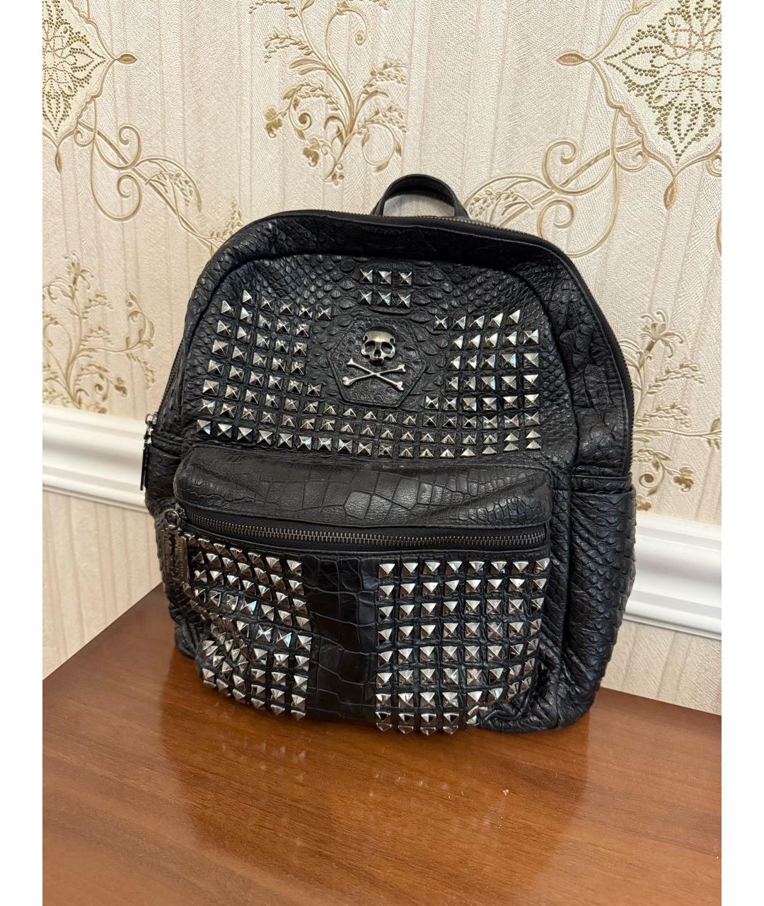 PHILIPP PLEIN Черный кожаный рюкзак, фото 8