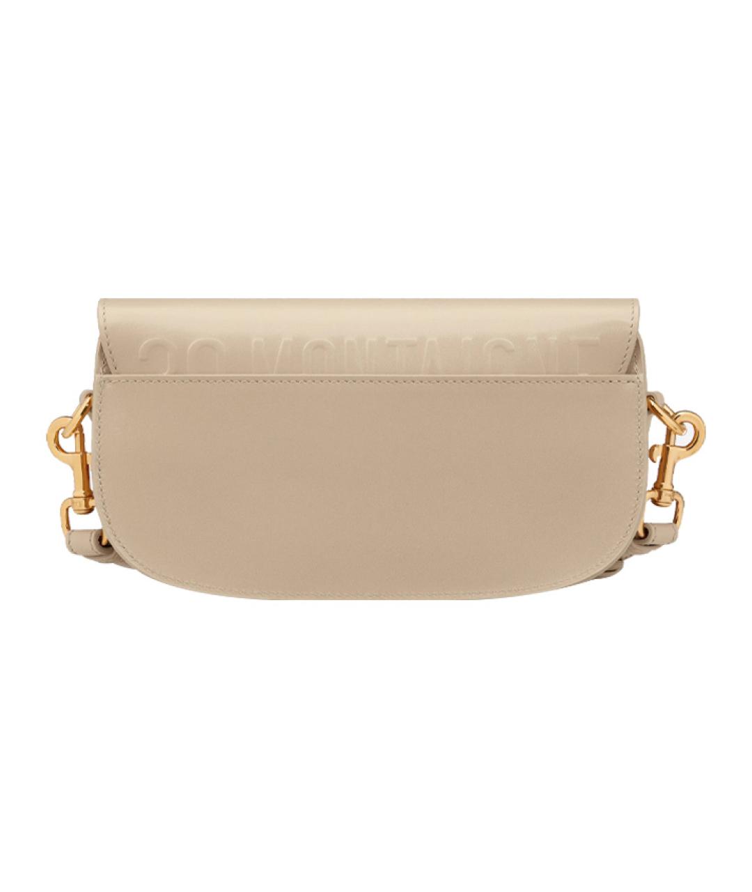 CHRISTIAN DIOR Бежевая кожаная сумка через плечо, фото 3