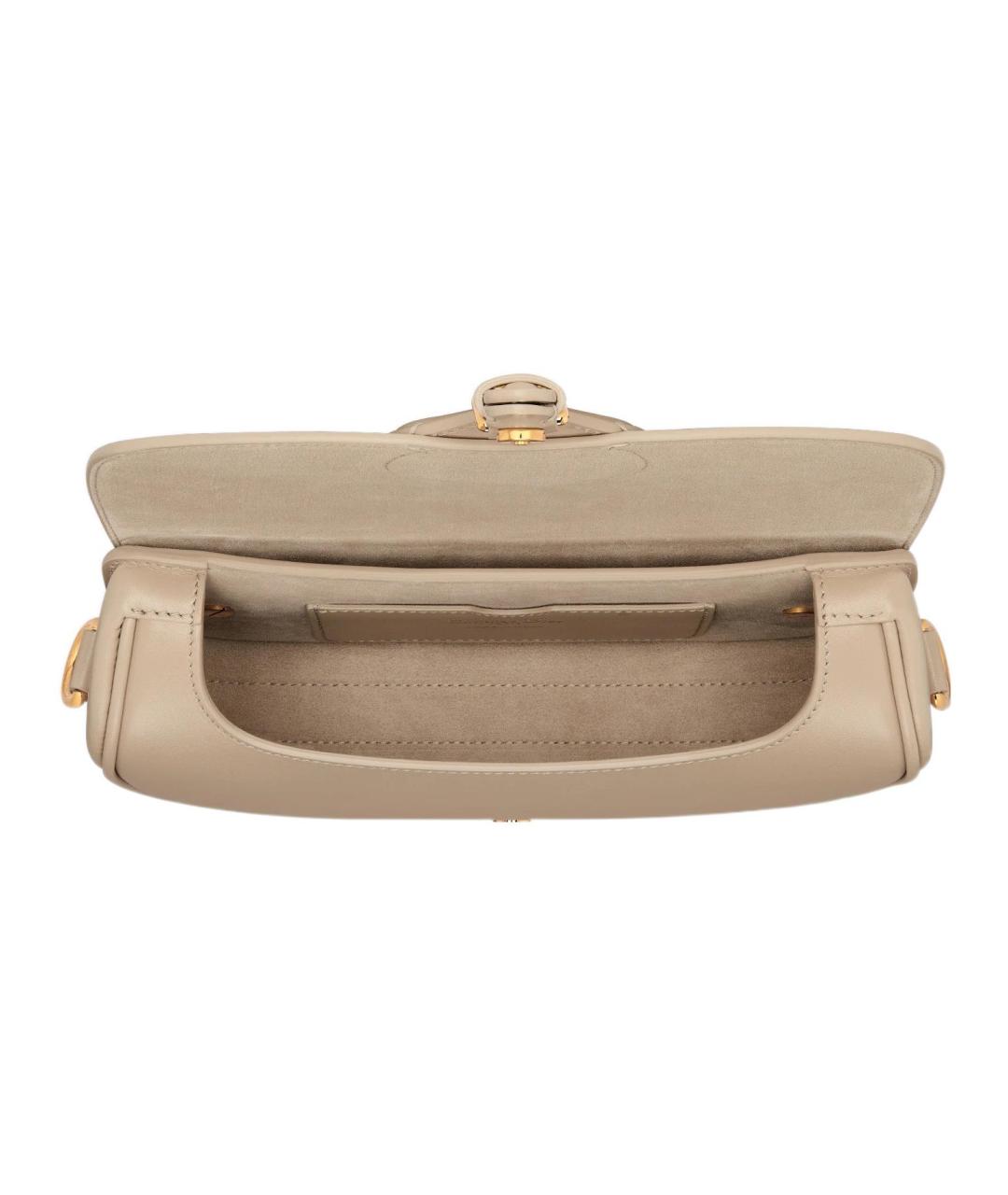 CHRISTIAN DIOR Бежевая кожаная сумка через плечо, фото 4
