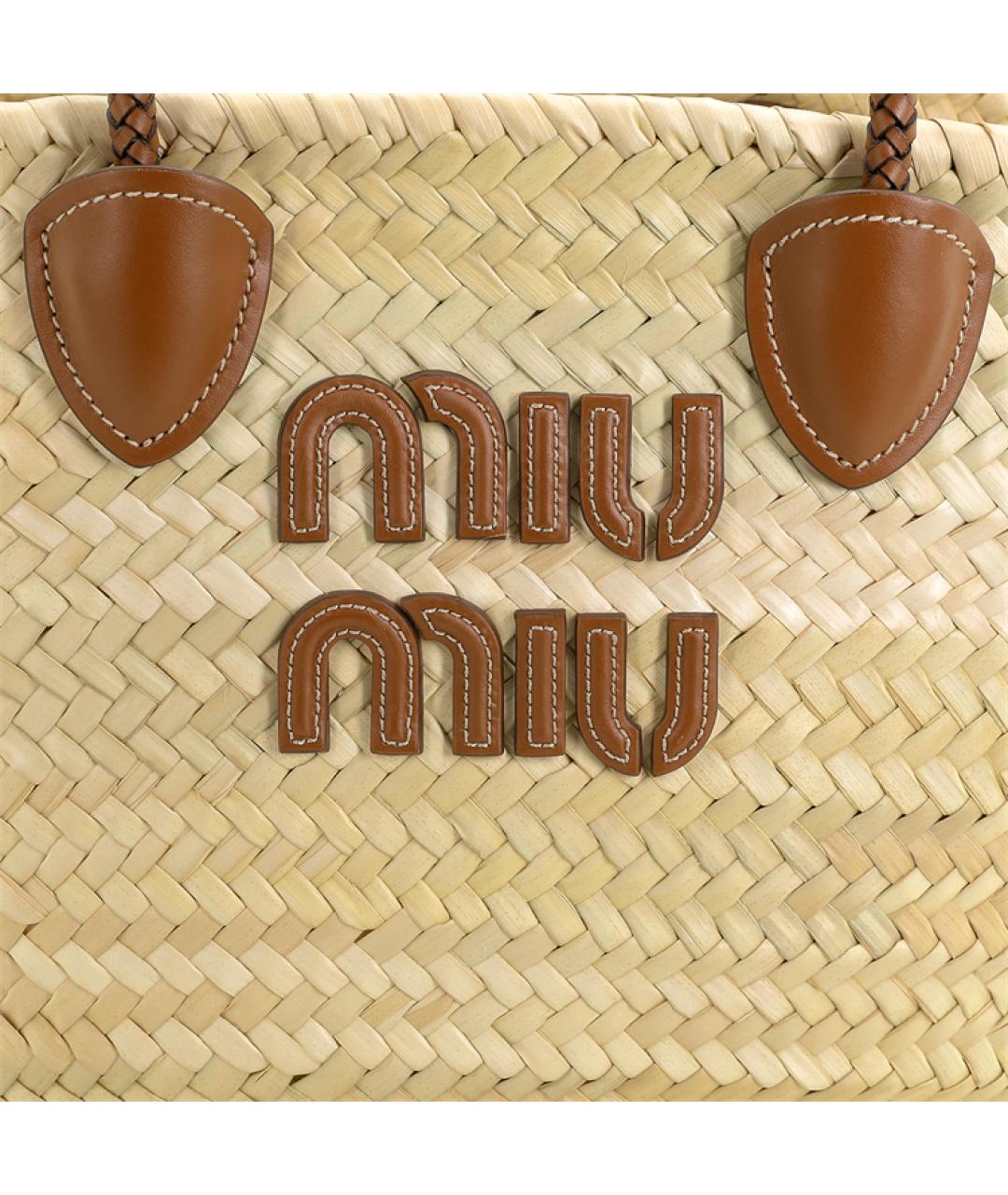 MIU MIU Бежевая сумка тоут, фото 8