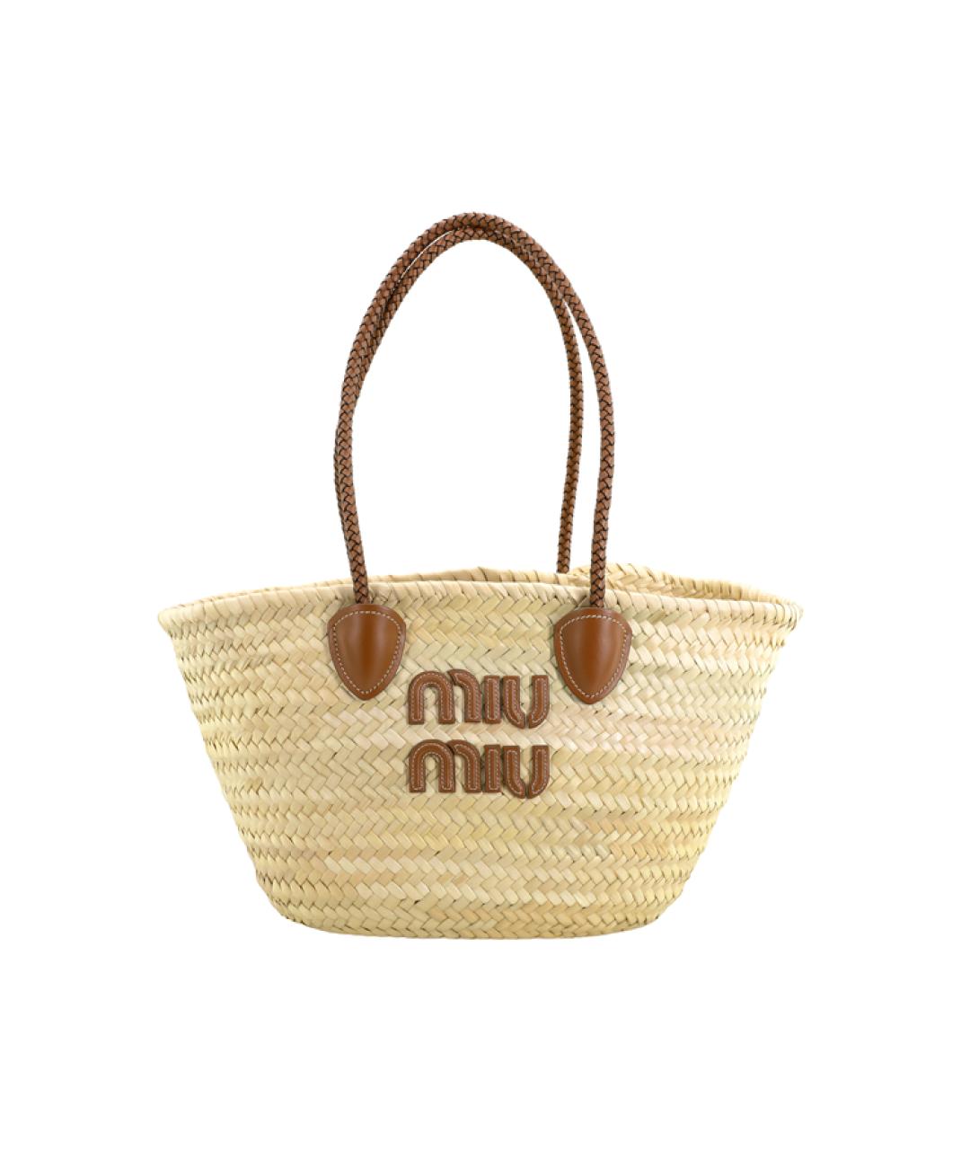 MIU MIU Бежевая сумка тоут, фото 2