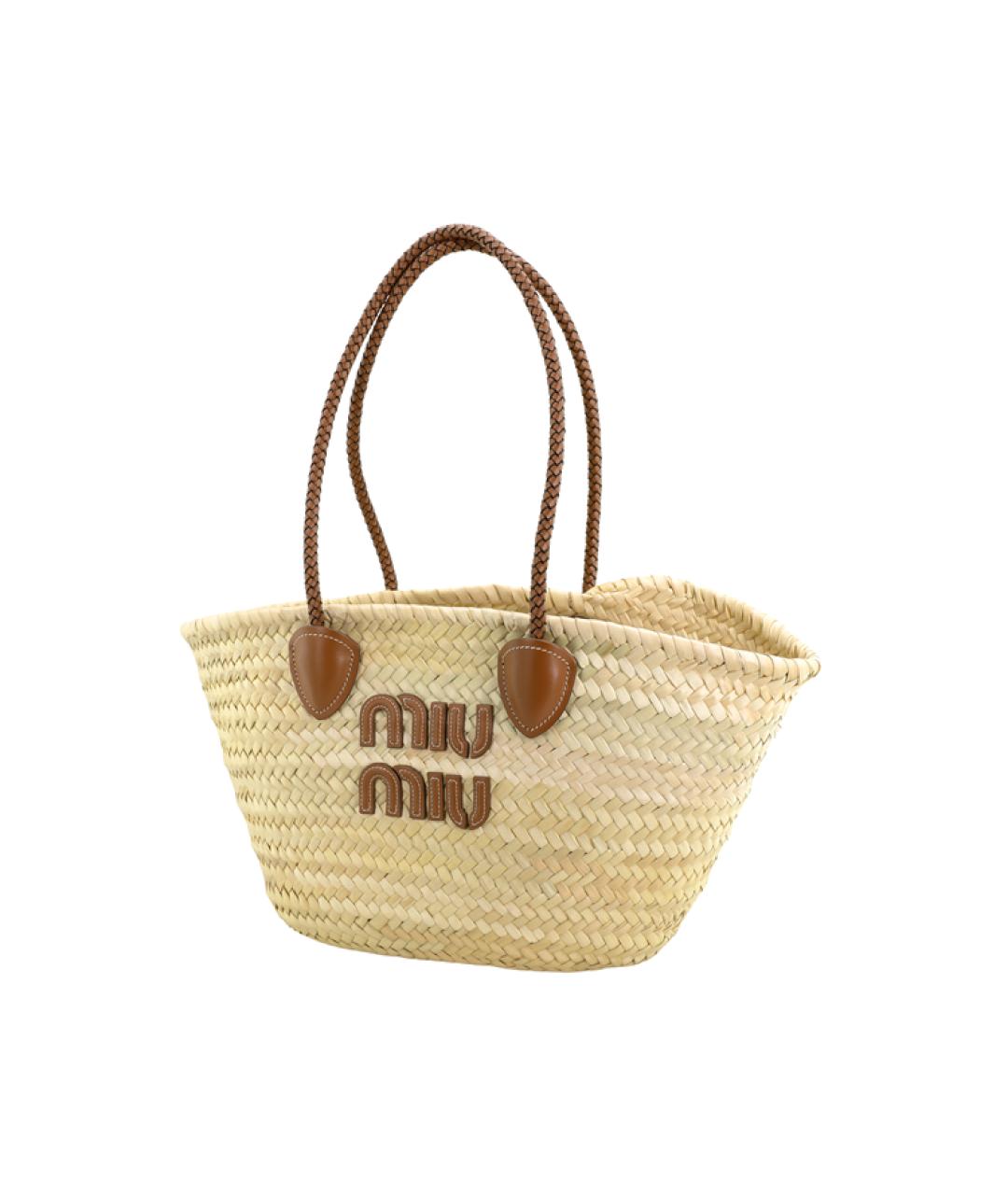MIU MIU Бежевая сумка тоут, фото 3