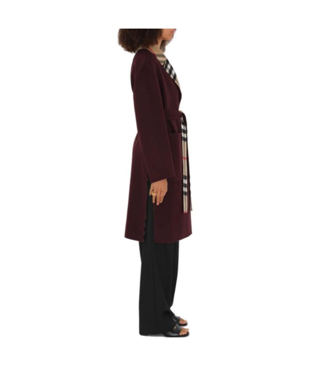 BURBERRY Бордовое пальто, фото 6