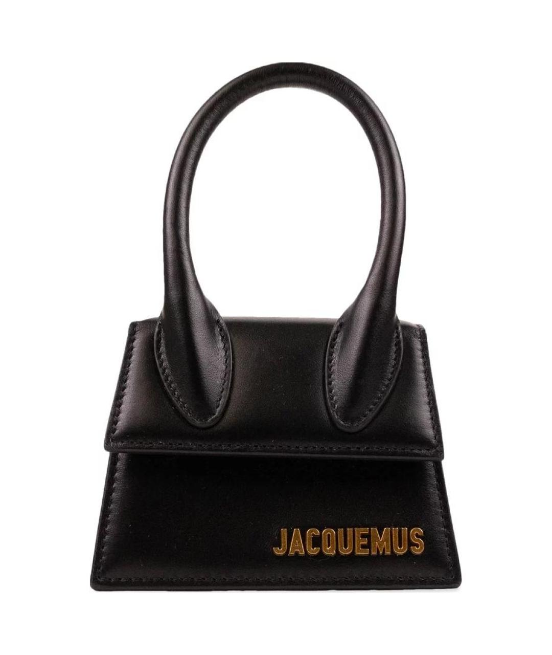 JACQUEMUS Черная кожаная сумка через плечо, фото 1