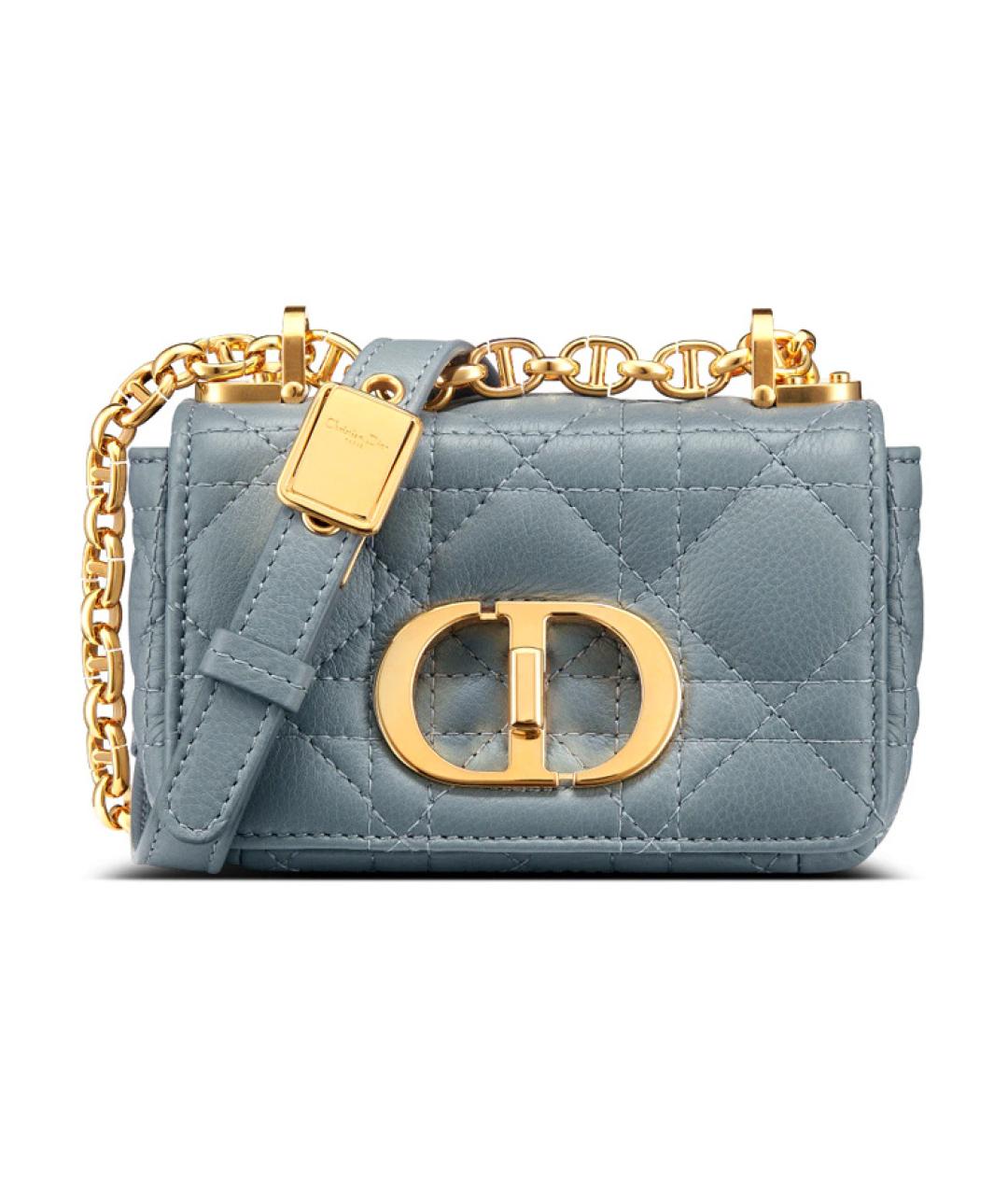 CHRISTIAN DIOR Голубая кожаная сумка через плечо, фото 1