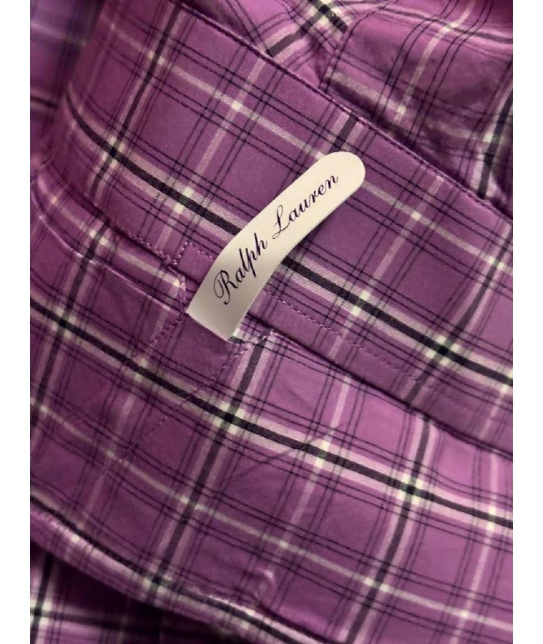 RALPH LAUREN PURPLE LABEL Фиолетовая хлопковая классическая рубашка, фото 4