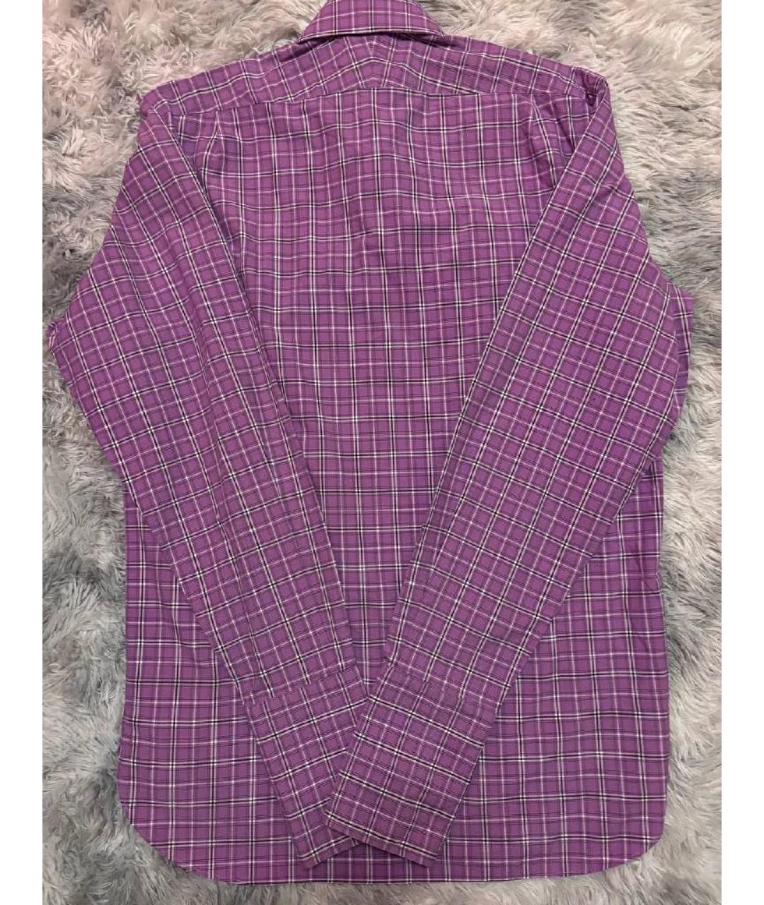 RALPH LAUREN PURPLE LABEL Фиолетовая хлопковая классическая рубашка, фото 2