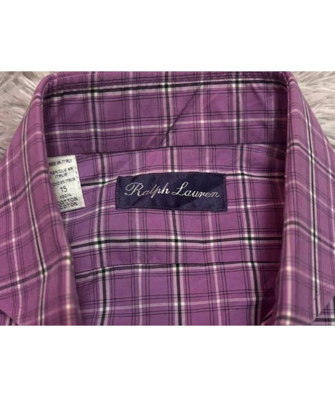 RALPH LAUREN PURPLE LABEL Фиолетовая хлопковая классическая рубашка, фото 3