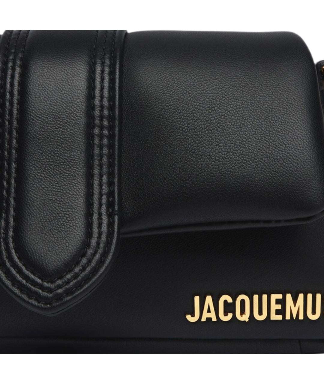 JACQUEMUS Черная кожаная сумка через плечо, фото 4